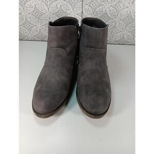 Maurices Black Block Heel Zip Up Faux Suede Booties Abigail Womens Size 7 M